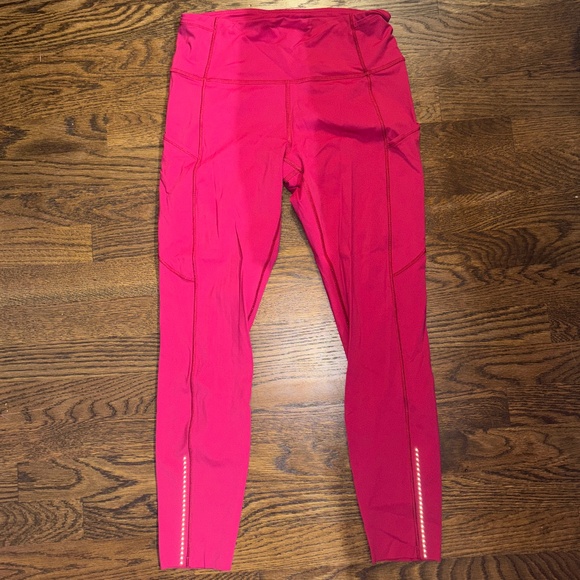 Red/Maroon Fast & Free Leggings - Picture 1 of 5